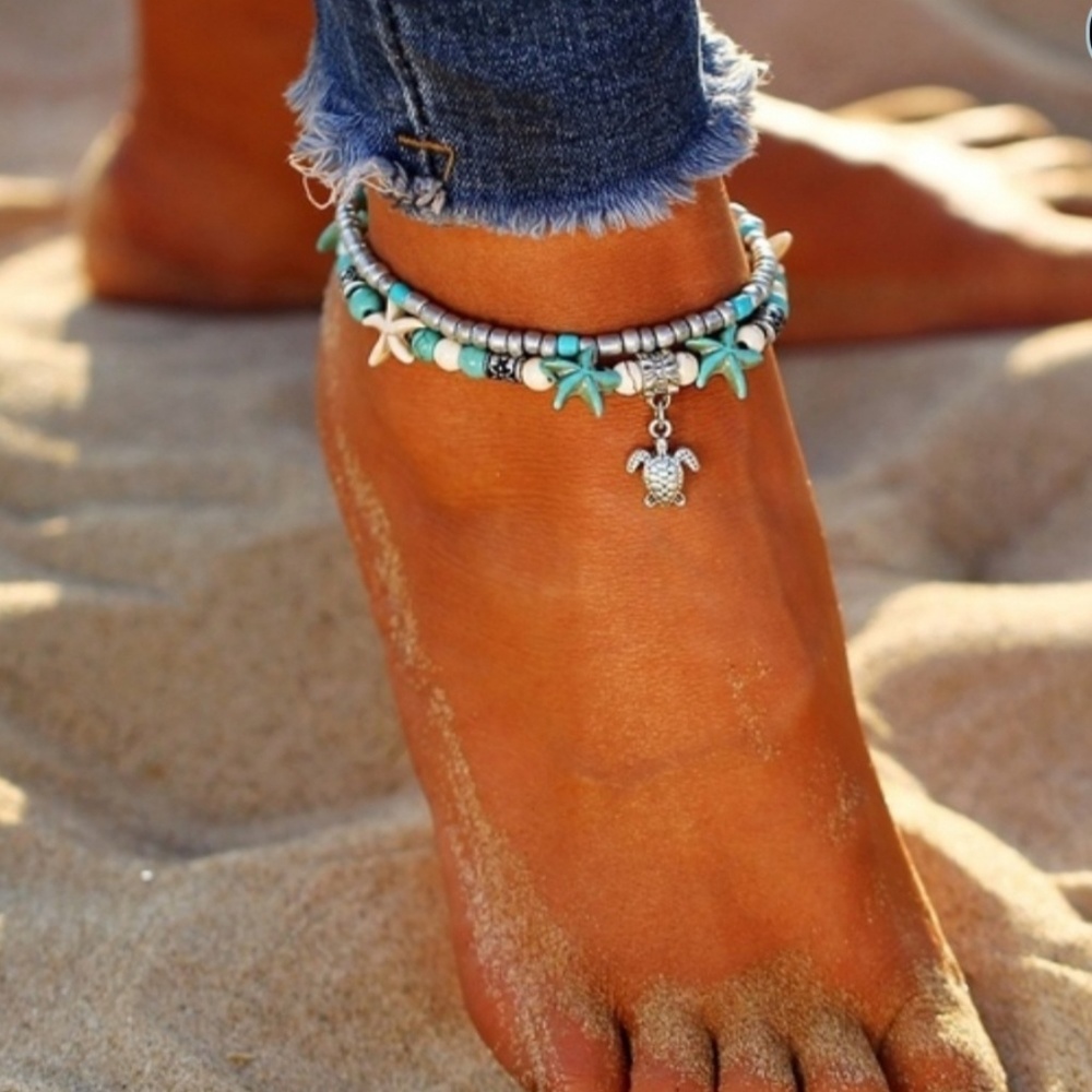 NWT Starfish & Turtle Women's Ankle Bracelet
